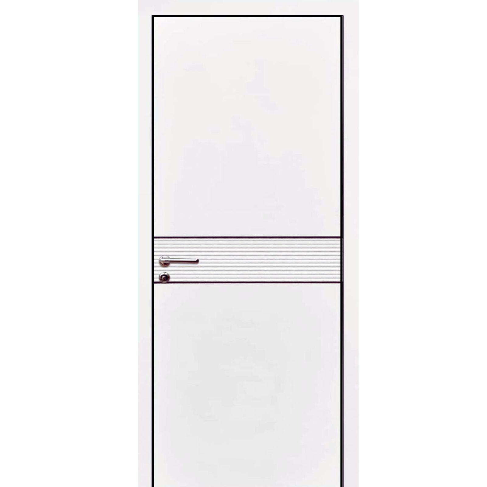 Межкомнатная дверь Meliora-2 Матовый белый с черной кромкой