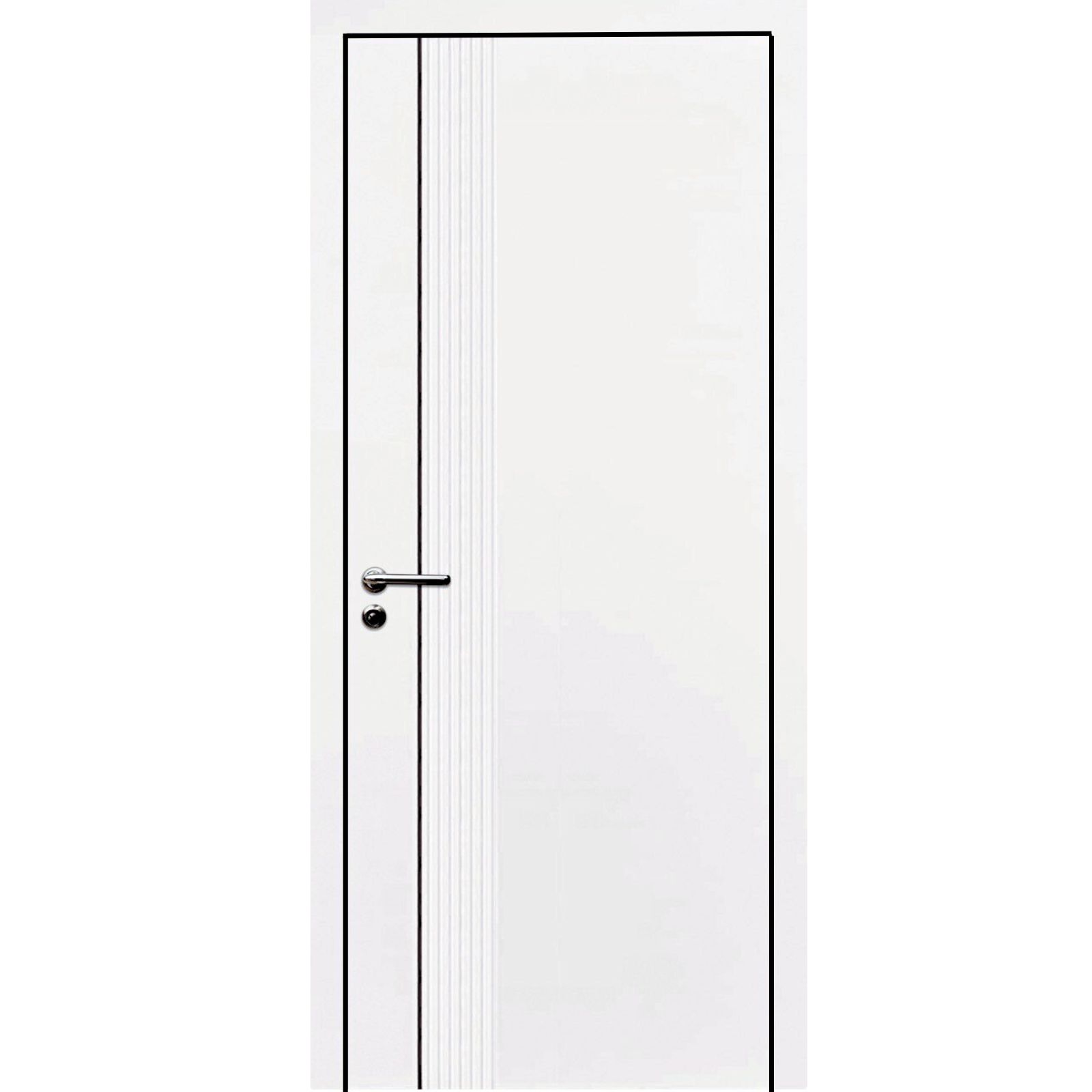 Межкомнатная дверь Meliora-1 Матовый белый с черной кромкой
